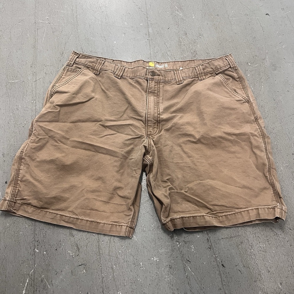 Carhartt‎ Men's Canvas Shorts Brown 46 x 10 Relaxed Fit Workwear Heavyweight